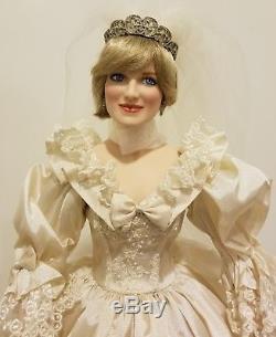 porcelain princess diana doll in wedding gown