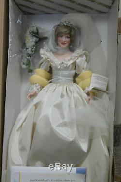 porcelain princess diana doll in wedding gown
