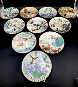 10 VTG 1981 Franklin Porcelain Franklin Mint FP Birds & Flowers of Japan Plates