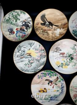 10 VTG 1981 Franklin Porcelain Franklin Mint FP Birds & Flowers of Japan Plates