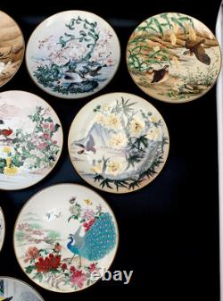 10 VTG 1981 Franklin Porcelain Franklin Mint FP Birds & Flowers of Japan Plates