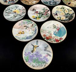 10 VTG 1981 Franklin Porcelain Franklin Mint FP Birds & Flowers of Japan Plates