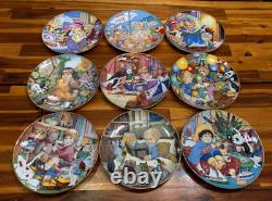 10pc Carol Lawson Limited Edition Porcelain 8 Plates 1981-1990 Franklin Mint