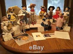 11 -12 Porcelain Country Store Dolls Collection From Franklin Heirloom