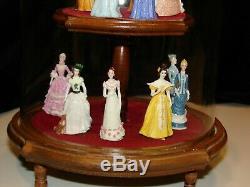 12 FRANKLIN MINT PORCELAIN 1985 LADIES OF FASHION 1415-1902 WithGLASS DISPLAY CASE