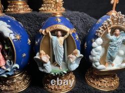 12 Franklin Mint House Of Faberge Eggs Life Of Christ Complete Set-READ! Flaws