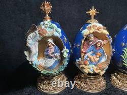 12 Franklin Mint House Of Faberge Eggs Life Of Christ Complete Set-READ! Flaws
