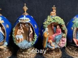 12 Franklin Mint House Of Faberge Eggs Life Of Christ Complete Set-READ! Flaws