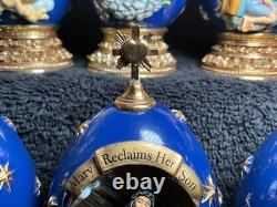 12 Franklin Mint House Of Faberge Eggs Life Of Christ Complete Set-READ! Flaws