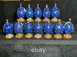 12 Franklin Mint House Of Faberge Eggs Life Of Christ Complete Set-READ! Flaws