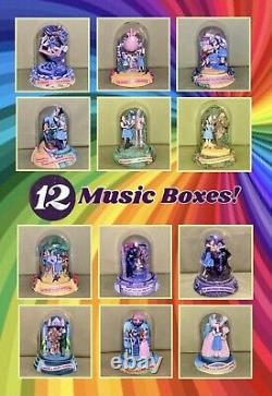 12 Franklin Mint Limited Edition Wizard of Oz Glass Dome Music Box Sculptures
