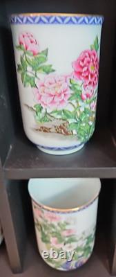 12 Month Japanese Teacups Franklin Mint Porcelain Kinuko Yamabe Display (Read)