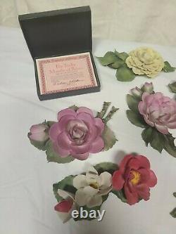 12 Months of Roses Porcelain Flowers lot of 12 Capodimonte Franklin Mint