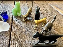 12 Vintage Cat Figurines 1980's Franklin Mint Collectible Cat Figurines