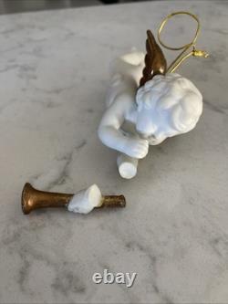12 Vintage Franklin Mint Heralding Angels 24kt Gold Porcelain Ornaments Cherubs