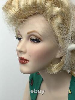 13 Franklin Mint Doll Marilyn Monroe Porcelain Unforgettable Sitting Stool NRFB