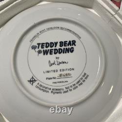 14X Franklin Mint Heirloom Teddy Bear Collectors Plates Lot With Stands 1990s