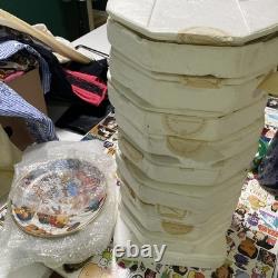 14X Franklin Mint Heirloom Teddy Bear Collectors Plates Lot With Stands 1990s