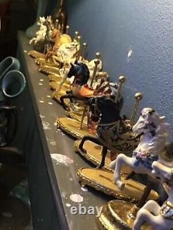 14 Pieces In This Lot Vintage Franklin Mint Carousel Horses