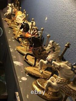 14 Pieces In This Lot Vintage Franklin Mint Carousel Horses