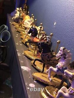 14 Pieces In This Lot Vintage Franklin Mint Carousel Horses