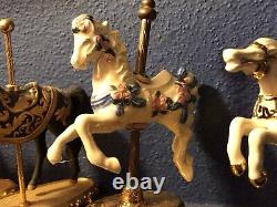 14 Pieces In This Lot Vintage Franklin Mint Carousel Horses