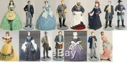 15 Franklin Mint Gone With The Wind Porcelain Figurines w Display Stand