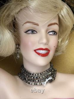 18.5 Franklin Mint Doll Marilyn Monroe Porcelain Gentlemen Prefer Blondes WithBox