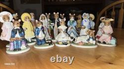 18 Franklin Mint Woodmouse Family Porcelain Mice Figurines