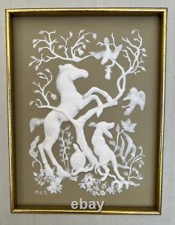 1977 Franklin Mint Nature's Four Seasons Parian Wedgwood Style Plaques