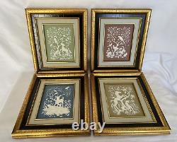 1977 Franklin Mint Nature's Four Seasons Parian Wedgwood Style Plaques