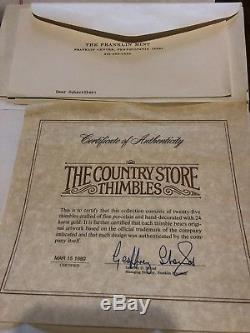 1981 Franklin Mint Limited Edition The Country Store Thimble Collection of 25