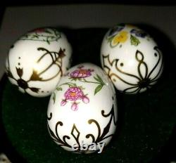 1982 FRANKLIN MINT Collection VICTORIAN FLOWER GARDEN Miniature EGGS With Stand