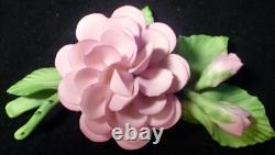 1985 Franklin Mint Porcelain Flower Set of 12 Capodimonte Italy with Display Stand