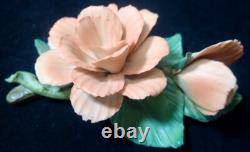 1985 Franklin Mint Porcelain Flower Set of 12 Capodimonte Italy with Display Stand