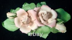 1985 Franklin Mint Porcelain Flower Set of 12 Capodimonte Italy with Display Stand