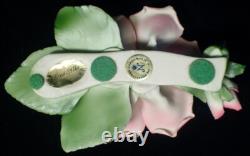 1985 Franklin Mint Porcelain Flower Set of 12 Capodimonte Italy with Display Stand