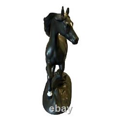 1986 Black Beauty Horse Statue Franklin Mint BY PAMELA DU BOULAY Thoroughbred