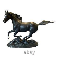 1986 Black Beauty Horse Statue Franklin Mint BY PAMELA DU BOULAY Thoroughbred