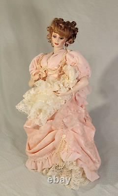 1986 Franklin Mint Heirloom Gibson Girl Mother And Child Porcelain Doll Set