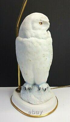 1987 Snowy Owl (Female) Fine Porcelain Lamp by Raymond Watson The Franklin Mint