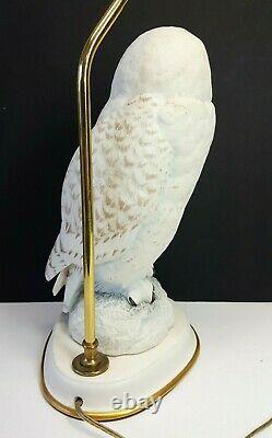 1987 Snowy Owl (Female) Fine Porcelain Lamp by Raymond Watson The Franklin Mint