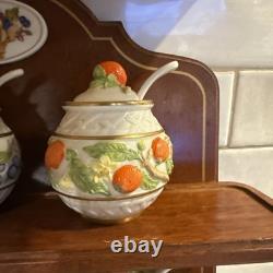 1988 Franklin Mint Le Cordon Bleu Spice Rack 10 Jam Condiment Jars
