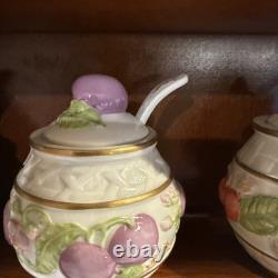 1988 Franklin Mint Le Cordon Bleu Spice Rack 10 Jam Condiment Jars