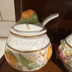 1988 Franklin Mint Le Cordon Bleu Spice Rack 10 Jam Condiment Jars
