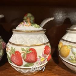 1988 Franklin Mint Le Cordon Bleu Spice Rack 10 Jam Condiment Jars