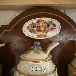 1988 Franklin Mint Le Cordon Bleu Spice Rack 10 Jam Condiment Jars