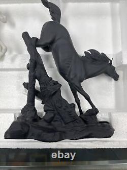 1988 Franklin Mint Porcelain Racing Stallions Horses By Edward D. Hart $
