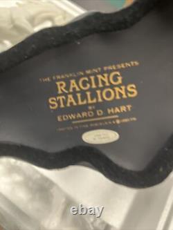 1988 Franklin Mint Porcelain Racing Stallions Horses By Edward D. Hart $