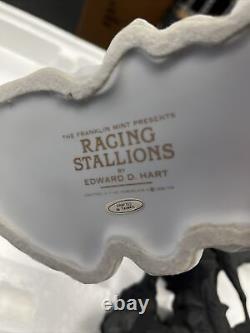 1988 Franklin Mint Porcelain Racing Stallions Horses By Edward D. Hart $